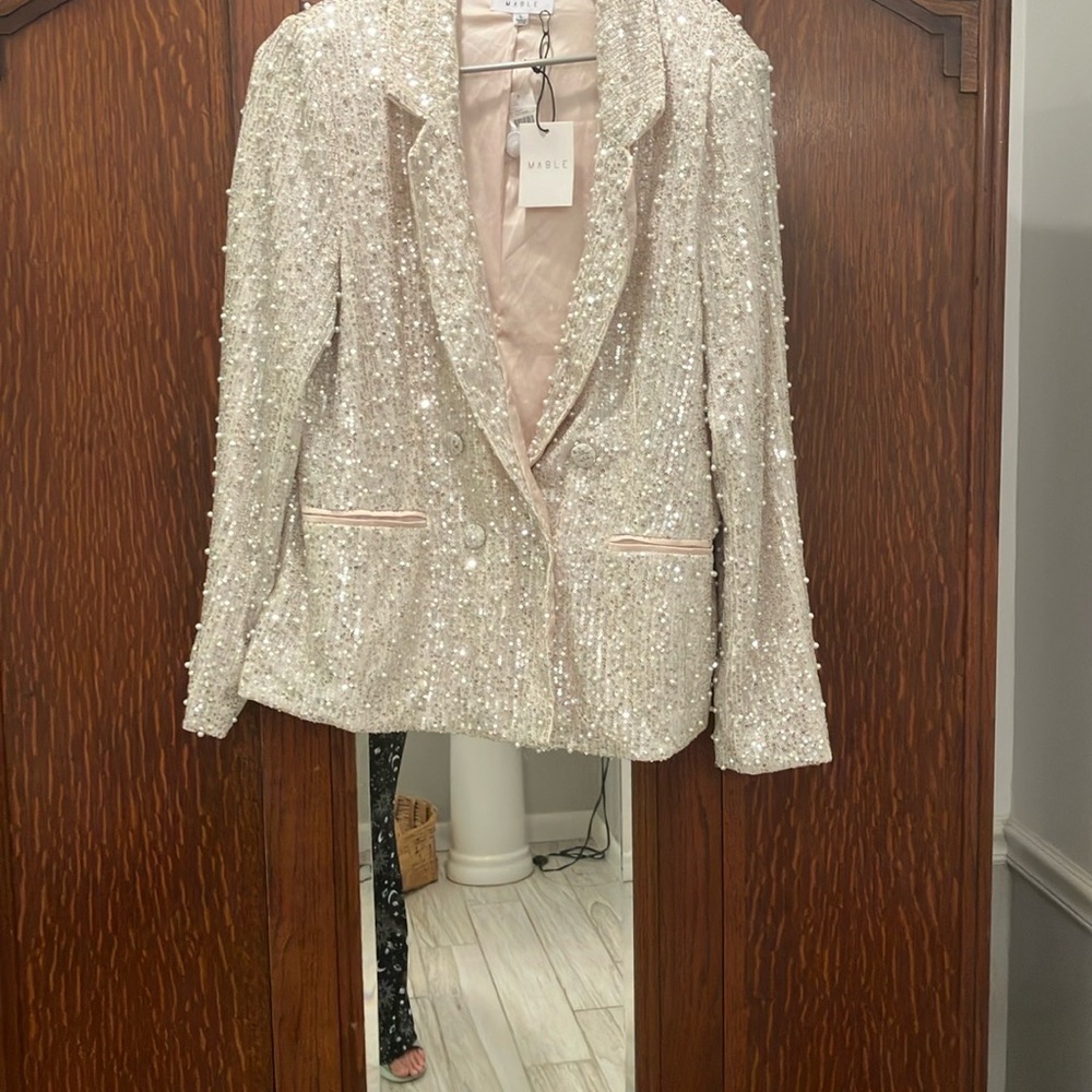Silver Tailored Blazer with Notched Lapels